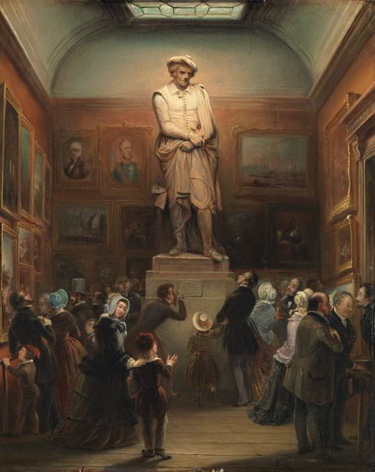 Jan Baptist Tetar van Elven - The exhibition of the plaster model of the statue of Rembrandt at the exhibition of works of art by living masters, at the Royal Academy of Art in Amsterdam in 1848.