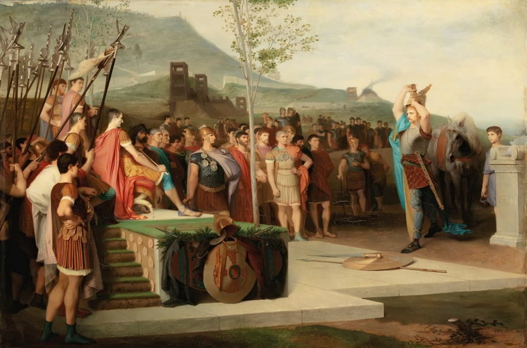 维辛格托里克斯向凯撒大帝的脚下伸出双臂