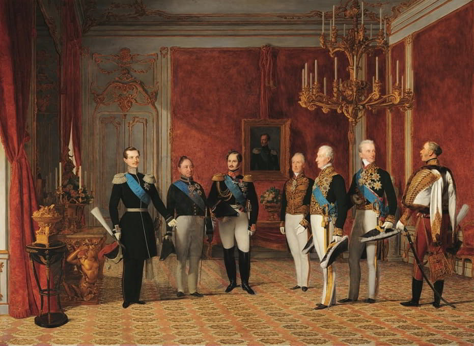 1839年梅特涅亲王在维也纳霍夫堡接待亚历山大·尼古拉耶维奇大公爵