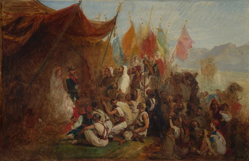 “1860年9月18日卡比尔领导人在阿尔及尔接待拿破仑三世皇帝和欧热妮皇后”的草图