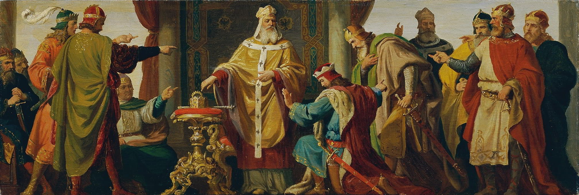 Karl von Blaas - Leopold der Heilige weist die Kaiserkrone zurück