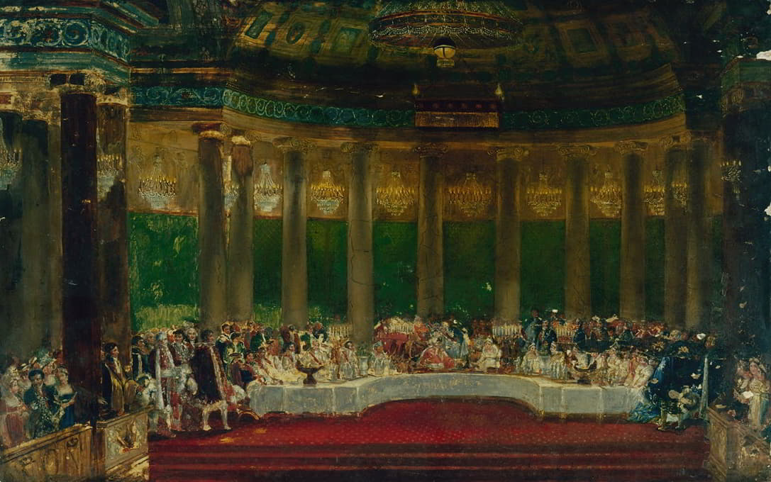 Alexandre Benoit Jean Dufay - Le repas de mariage de Napoléon Ier aux Tuileries, le 2 avril 1810