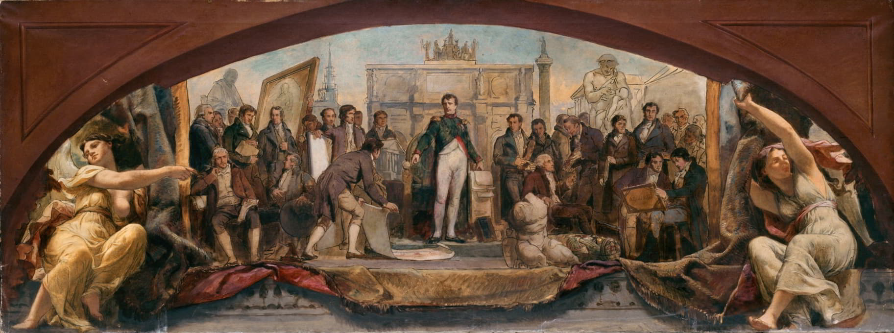 Charles Louis Müller - Les quatre âges artistiques de la France – Présentation des plans à Napoléon