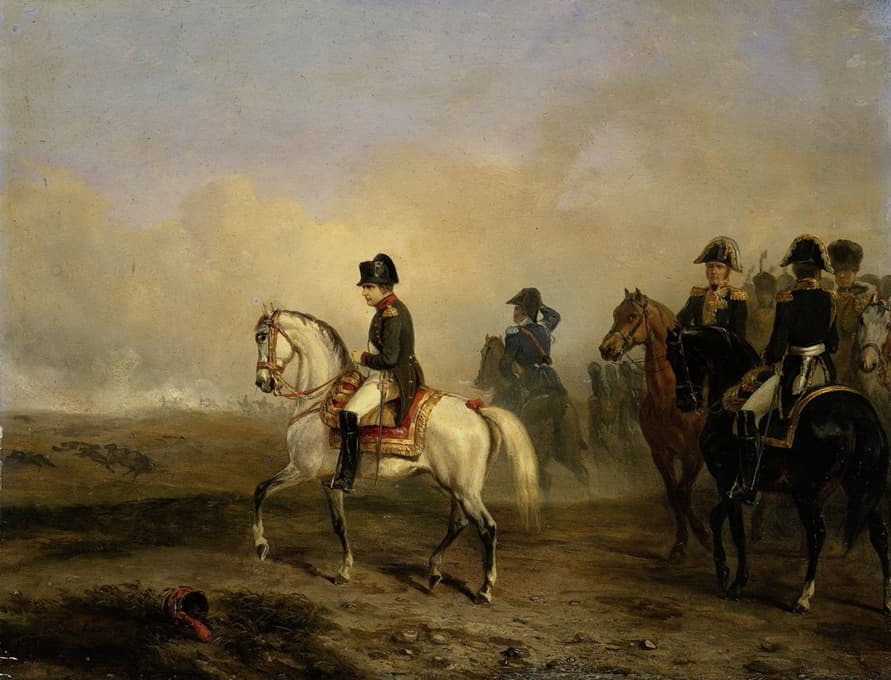 拿破仑一世皇帝和他的工作人员在马背上