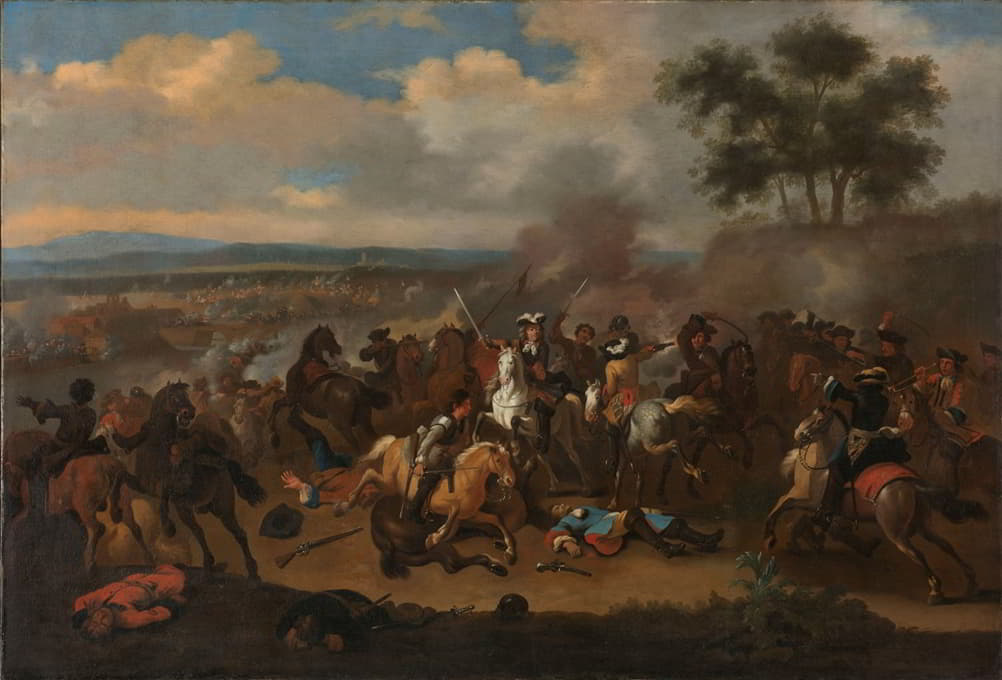 Jan Van Huchtenburg - The Battle of the Boyne, Ireland, between Kings James II and William III, 12 July 1690