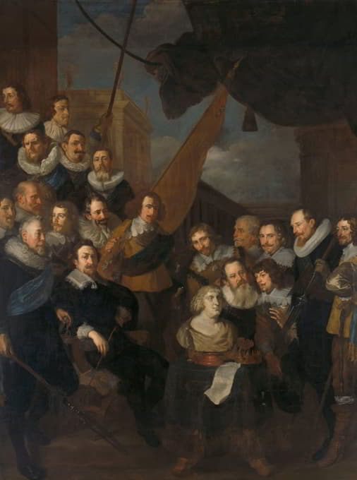1638年9月1日，阿姆斯特丹第十九区的官员和其他公民卫队等待欢迎玛丽·德·梅迪西斯