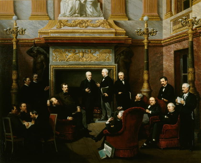 Léon Aclocque - Le Fumoir de l’Assemblée nationale au château de Versailles, en 1876