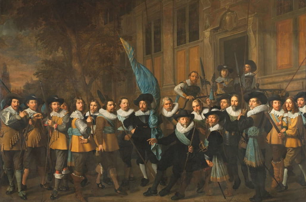 Nicolaes Eliasz. Pickenoy - Officers and other civic Guardsmen of the IVth District of Amsterdam, under the Command of Captain Jan Claesz van Vlooswijck and Lieutenant Gerrit Hudde