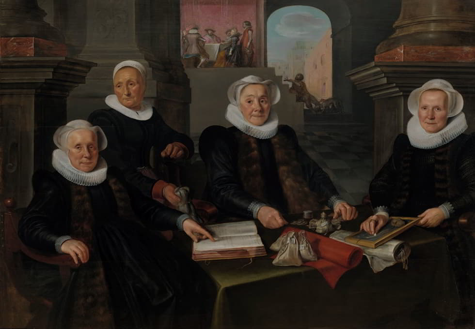 Werner van den Valckert - Three Regentesses and the ‘House Mother’ of the Amsterdam Lepers’ Asylum