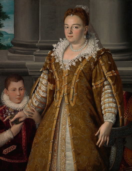 Alessandro Allori - Portrait of Grand Duchess Bianca Capello de Medici with Her Son