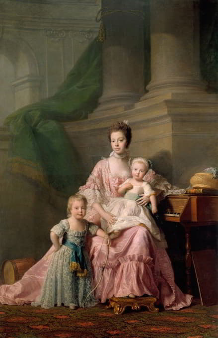 Allan Ramsay - Queen Charlotte, with her Two Eldest Sons