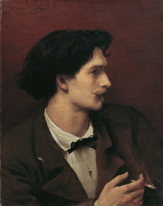 Anselm Feuerbach - Self-portrait with cigarette