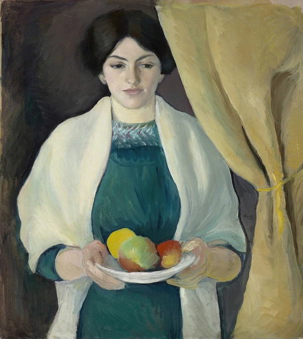 August Macke - Portrait with apples