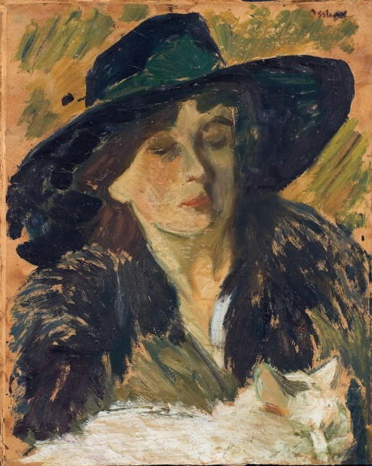 Helmer Osslund - Lady in a Black Hat