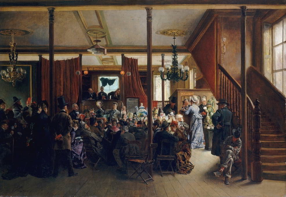 1876年在纽约克林顿大厅举行的拍卖会