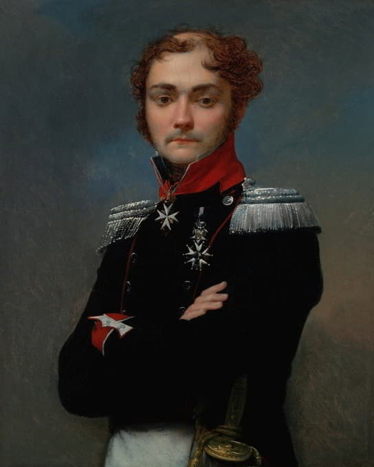 Jean-Baptiste Regnault - Portrait of Charles-Louis Regnault, an Officer from the Napoleonic Wars