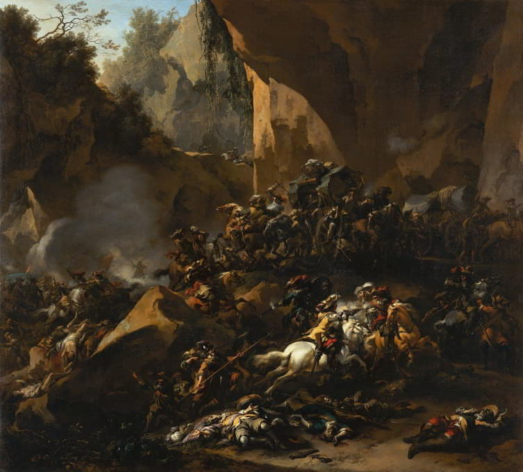 Nicolaes Pietersz. Berchem - Travellers Ambushed by Brigands