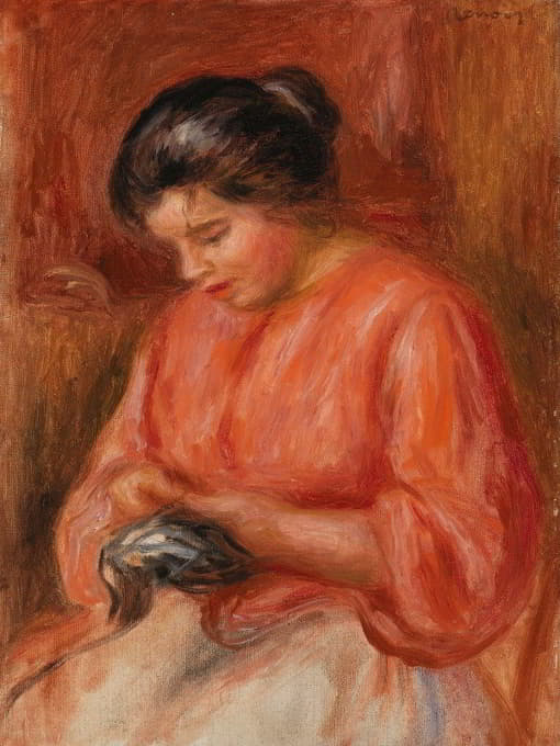 Pierre-Auguste Renoir - Girl Darning (Femme reprisant)