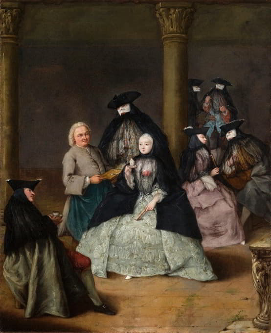 Pietro Longhi - Masked Party in a Courtyard
