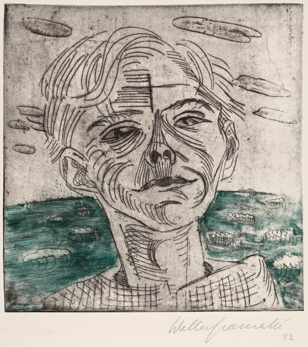 Walter Gramatté - Man at the Sea, Self-portrait (Mann am Meer, Selbstporträt)