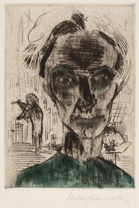 Walter Gramatté - Man in a Room, Self-portrait