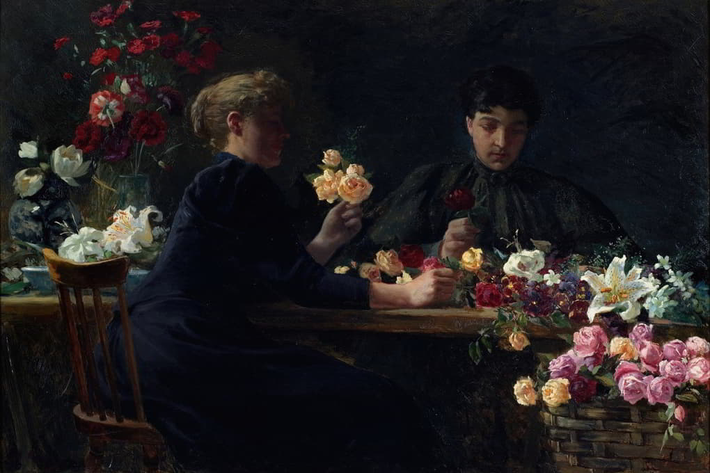 Wilhelm Peters - Ladies at a Flower-table