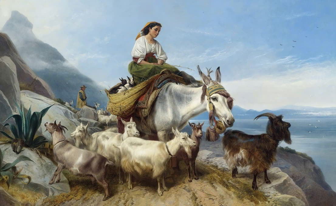 直布罗陀岩石上的牧羊人