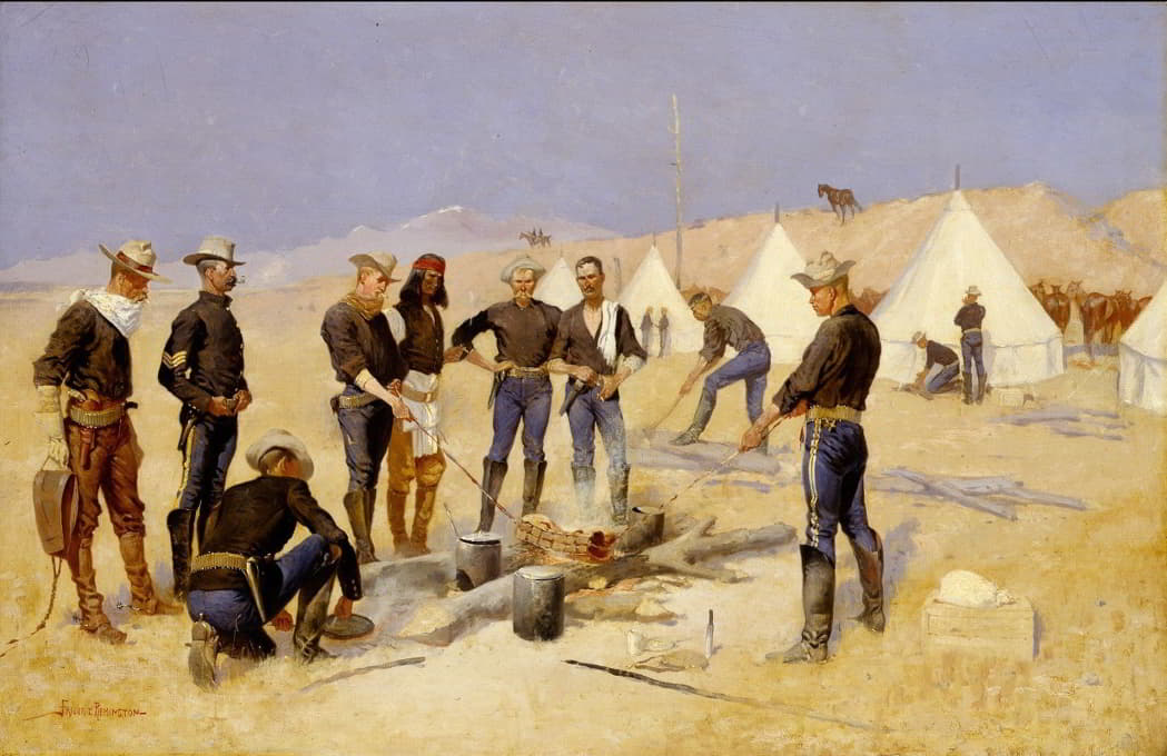 Frederic Remington - Roasting the Christmas Beef in a Cavalry Camp