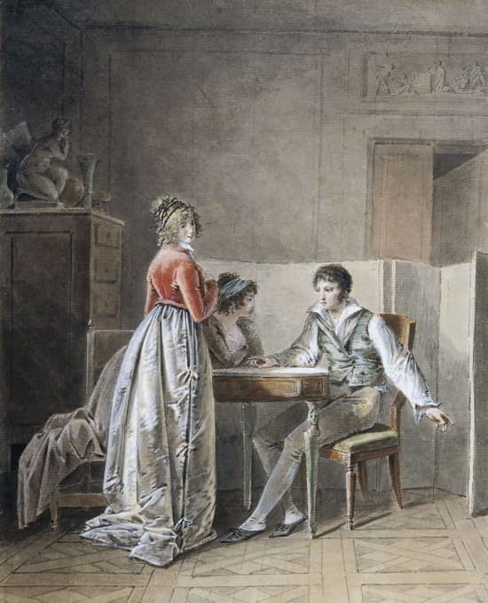 Jean-Baptiste Mallet - Conversation dans un intérieur