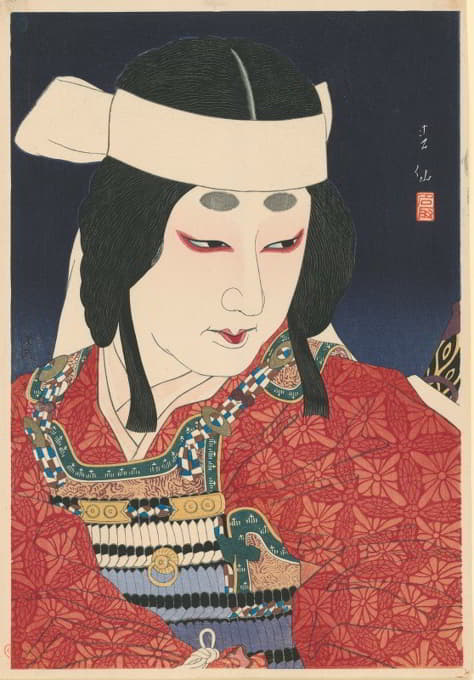 Natori Shunsen - Actor Nakamura Shikaku Ii As Lady Shizuka At Horikawa Palace