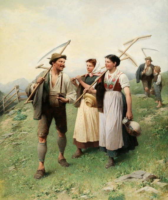 Adolf Lüben - Return from Haymaking on the Alpine Pastures