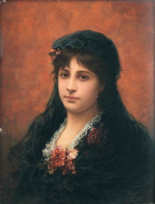 Emile Eisman-Semenowsky - Portrait Of A Spanish Woman