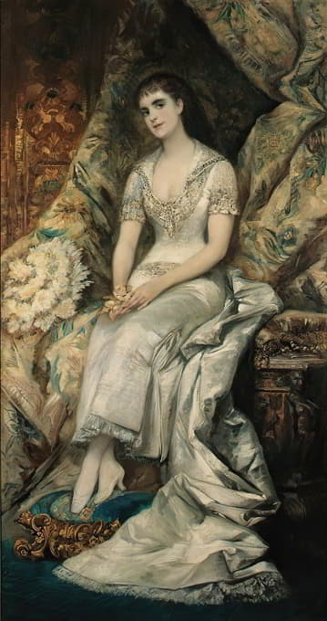 一位坐着的女士的肖像，可能是比安卡·特森伯格伯爵夫人