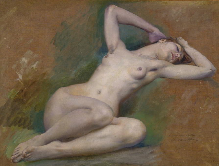Luc-Olivier Merson - Study For The Figure Of ‘spring’ At L’opéra Comique, Paris