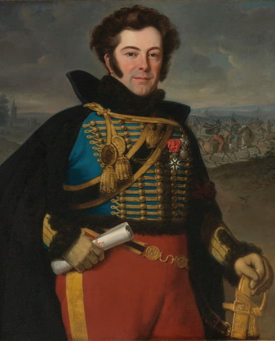 Horace Vernet - Portrait Of Colonel Auguste-Frederic-Bon-Amour, Marquis De Talhouët