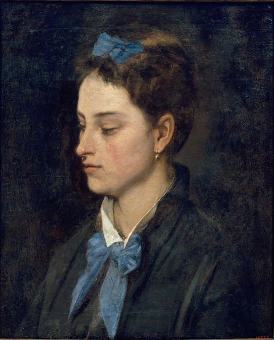 Benet Mercadé - Portrait of Teresita Wearing Blue Bows