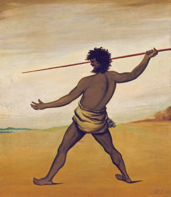 Benjamin Duterrau - Timmy, a Tasmanian Aboriginal, throwing a spear