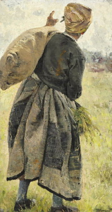 Bertha Wegmann - Kvinde med kartoffelsæk, Écouen, Frankrig