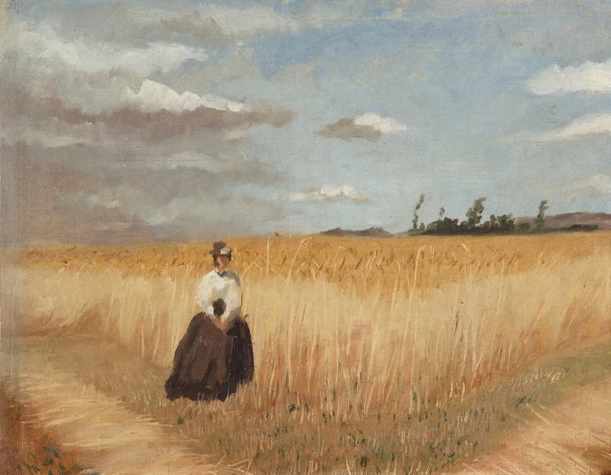 Luis Astete y Concha - Woman in wheat field