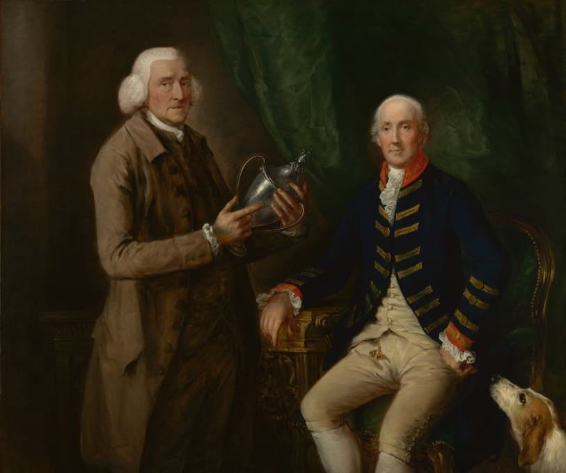 埃塞克斯第四伯爵威廉·安妮·霍利斯（William Anne Hollis）向沃特郡的托马斯·克拉特巴克（Thomas Clutterbuck）赠送杯子的画像…