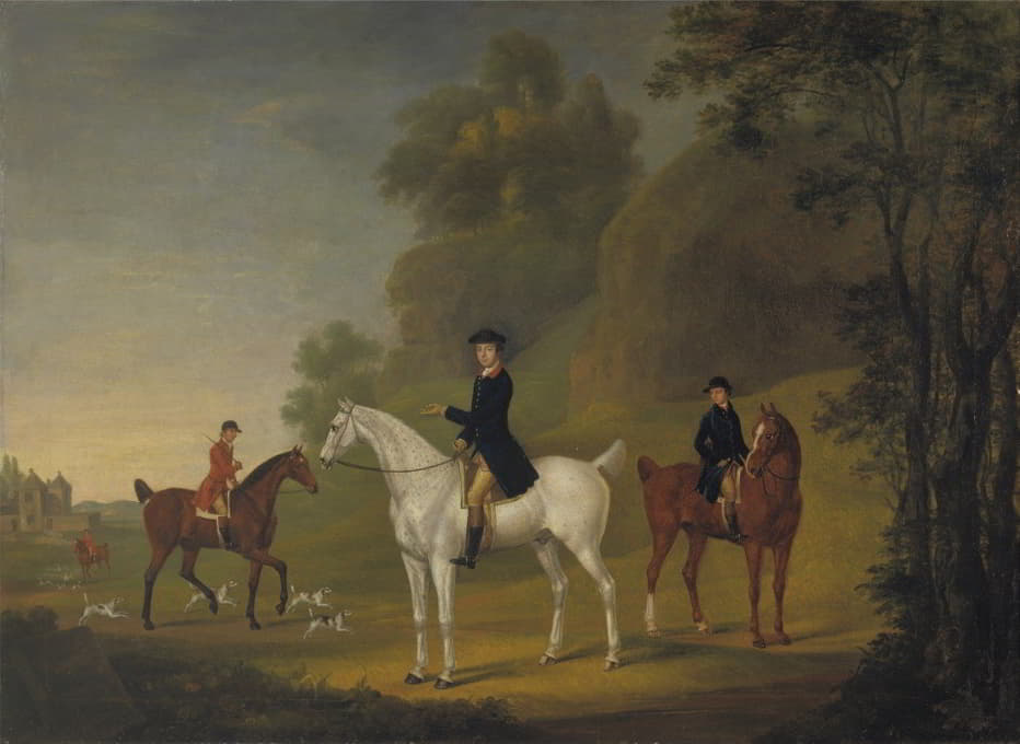 伯克利勋爵和他的鹞子，他的猎人约翰·威尔斯和R·詹宁斯的惠珀