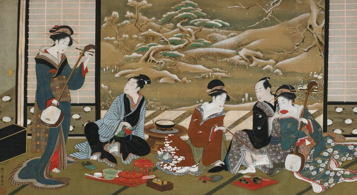 Utagawa Toyoharu - A Winter Party