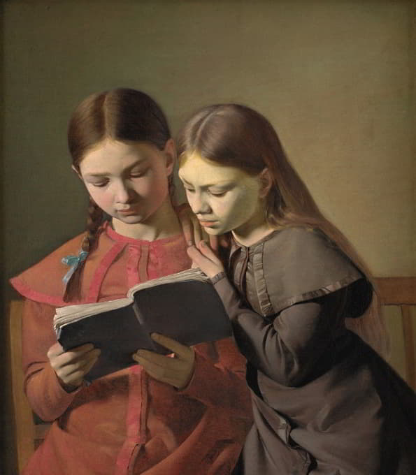 艺术家的姐妹西尼和亨丽特正在看书