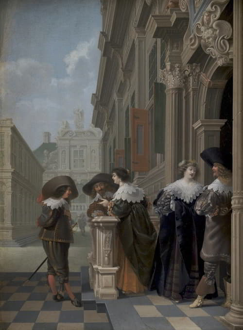 Dirck Van Delen - Conversation outside a Palace