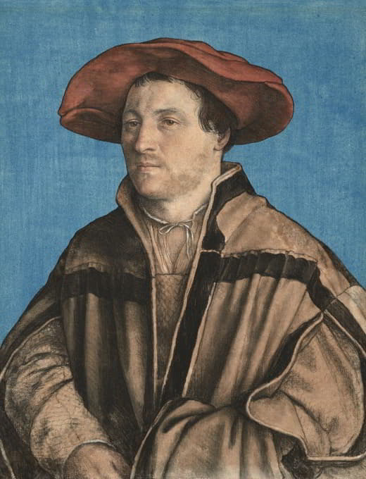 一个戴红色贝雷帽的男人的肖像