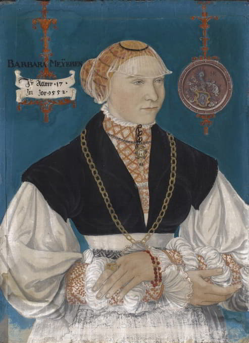 汉斯·里斯帕奇的妻子芭芭拉·迈耶在箭上的肖像