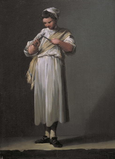Jean Barbault - A Roman Cook´s Boy Sharpening a Knife