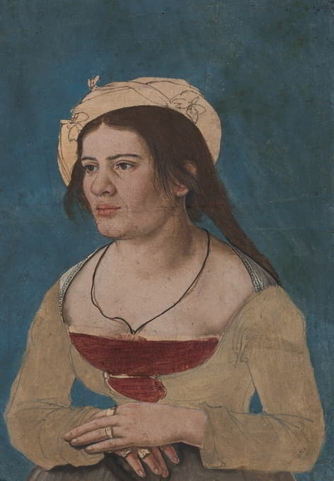 Anonymous - Bildnis einer jungen Frau mit rotem Mieder