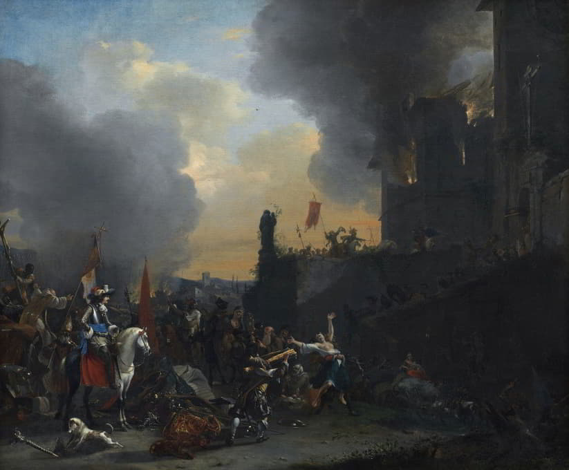 Willem Schellinks - Soldiers Looting and Burning a Convent