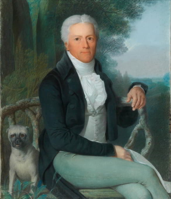 普鲁士政治家卡尔·奥古斯特·冯·哈登伯格王子（1750-1822）在柏林附近坦佩尔霍夫乡村庄园公园的肖像
